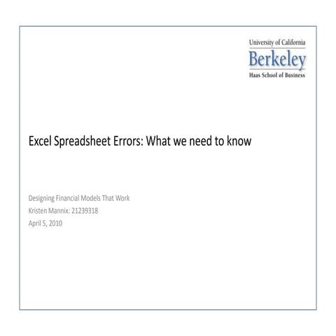 Spreadsheet Errors