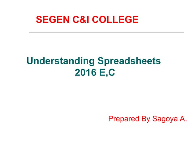 spread sheet introduction for web and database and