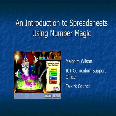 Spreadsheets Introduction using RM Number Magic