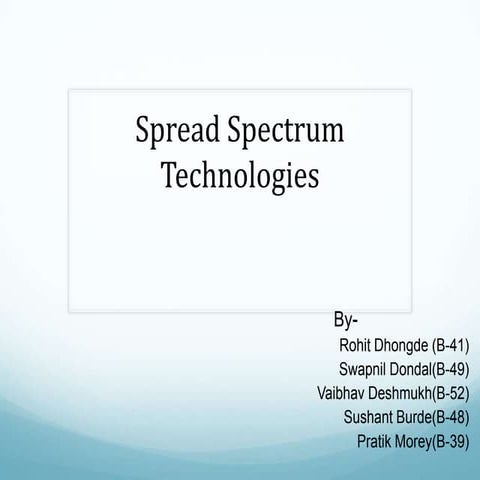 Spread spectrum