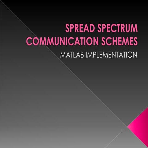 Spread spectrum communication schemes