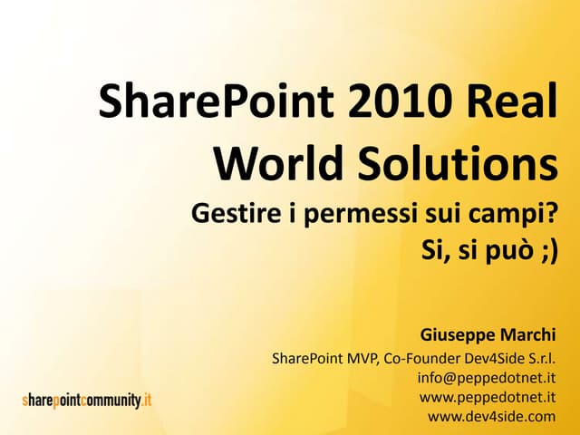 Sp real world solutions - field permissions