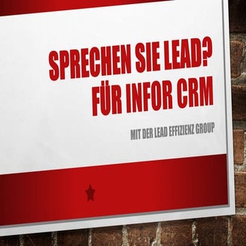 Sprechen Sie Lead? für Infor CRM