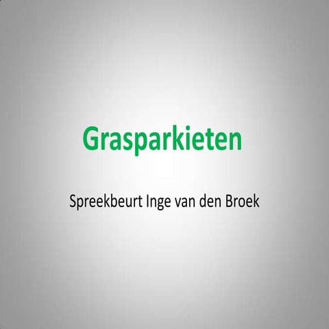 Spreekbeurt grasparkieten
