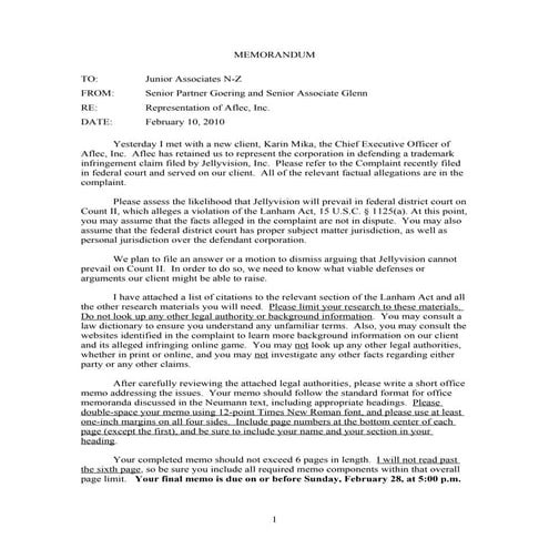 Writing Sample Goldman Memo IIED Pleading | DOCX