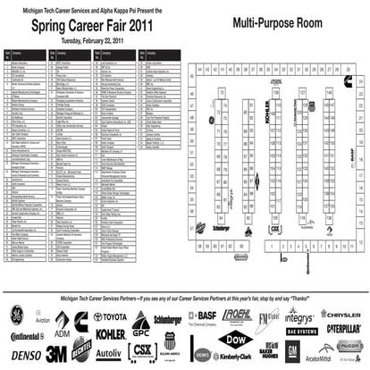 Spring 2011 Career Fair Map