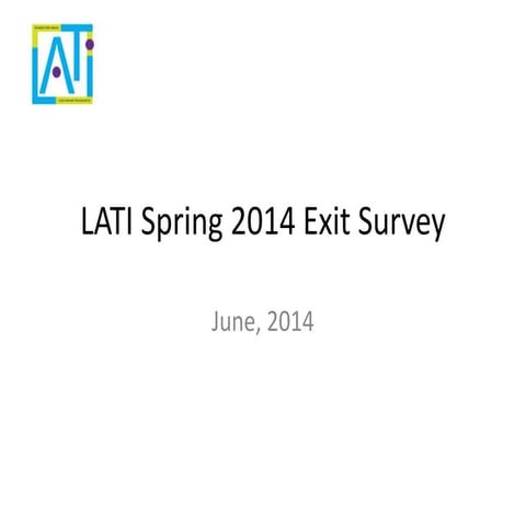 Spring 2014 exit survey