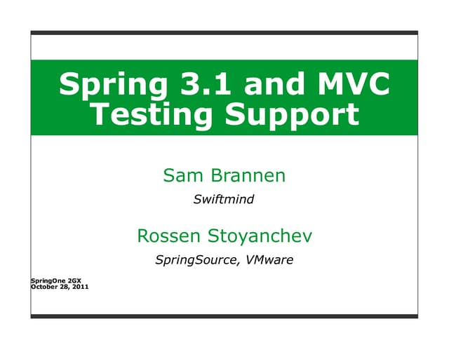 Spring 3.1 and MVC Testing Support