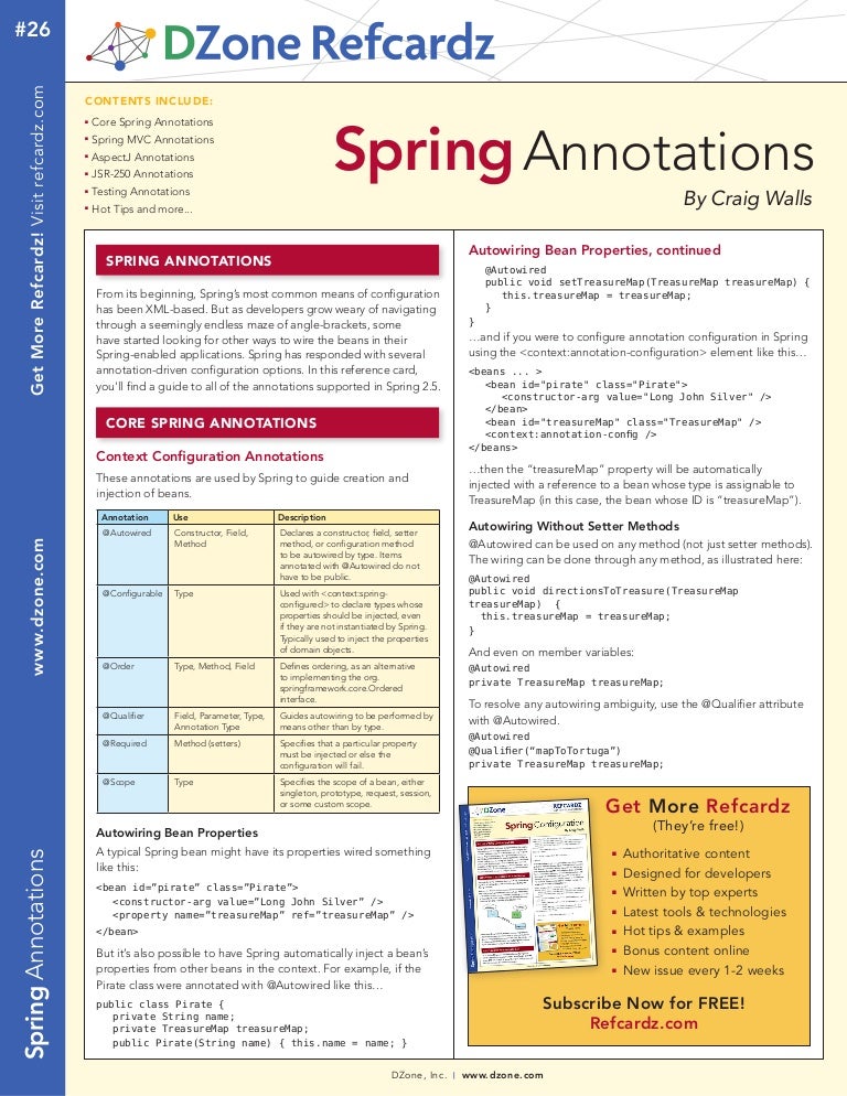 Basic spring annotations - quiztery