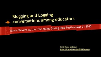 Learning2gether at the Spring Blog Festival 2015 - Blogging and Logging Conve...