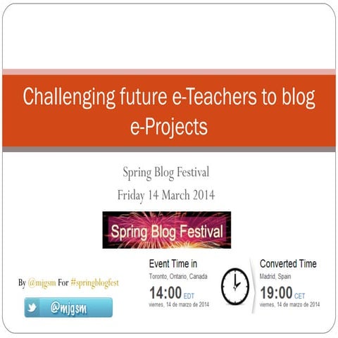 SBF: Challenging Future e-Teachers to blog e-projects