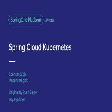 Spring Cloud Kubernetes - Spencer Gibb