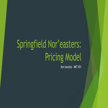 Springfield Nor’easters: Pricing Model