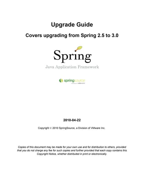 Spring Framework Upgrade