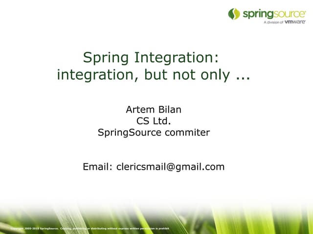 Spring integration integration, but not only... | ODP