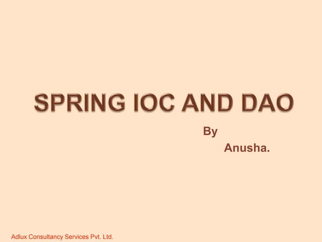 Spring IOC and DAO