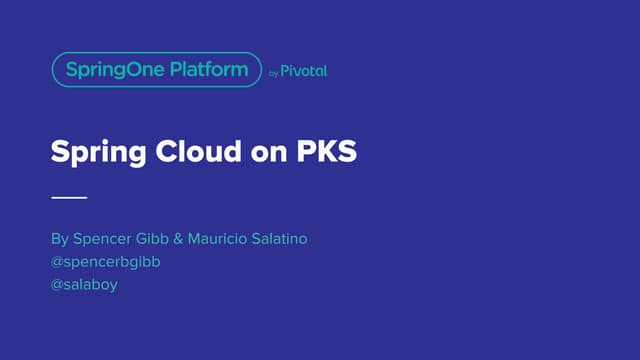 S1P: Spring Cloud on PKS