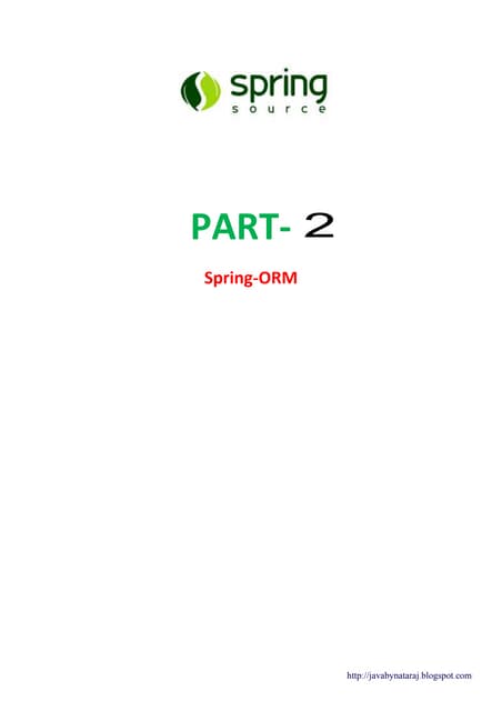 Spring orm notes_by_soma_sekhar_reddy_javabynataraj
