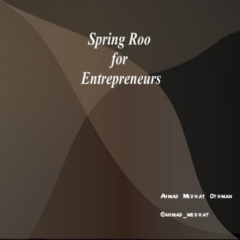 Spring roo for entrepreneurs