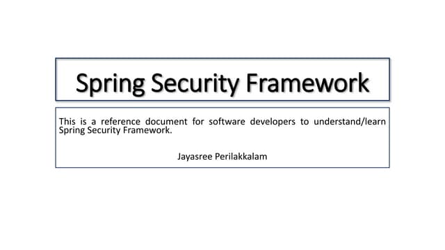 Spring Security Framework
