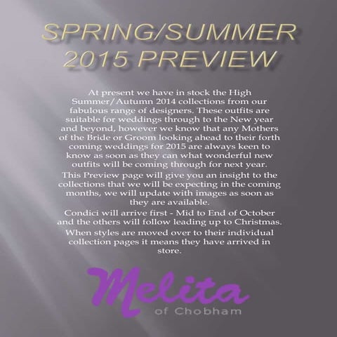 Spring summer preview 2015