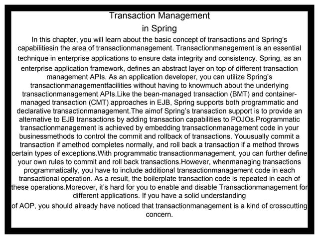 Spring Transaction