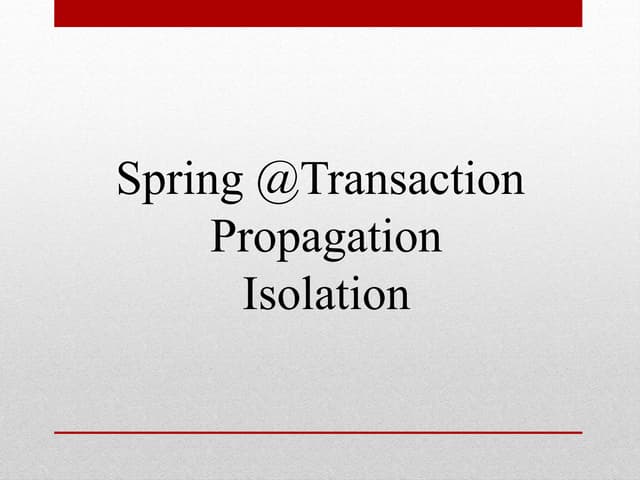 Spring@transaction,isolation