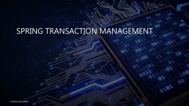 Spring transaction management