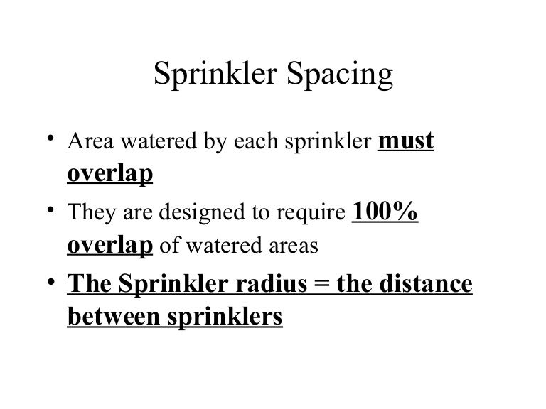 Sprinkler Spacing