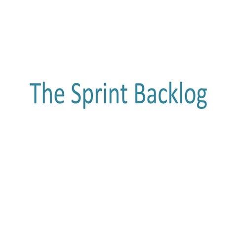 Sprint backlog