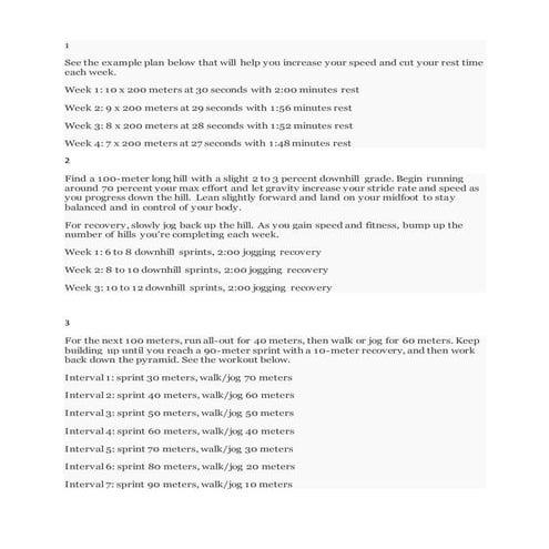 Sprint circuit training