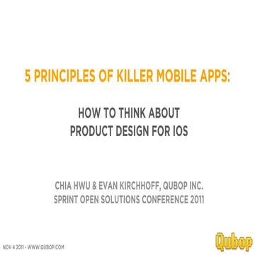 5 Principles of Killer Mobile Apps: How to Think About Product Design for iOS