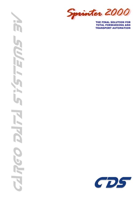 Sprinter 2000 English Brochure