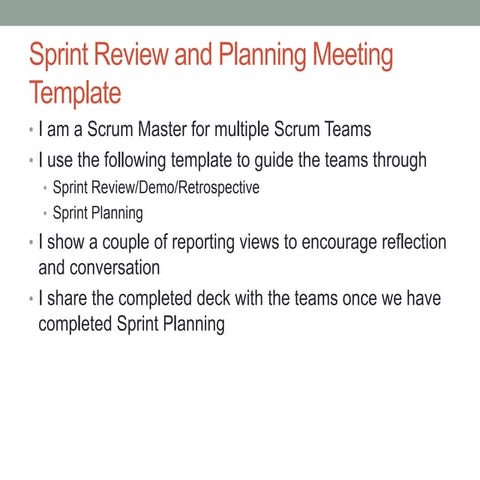 Sprint Review and Planning Template