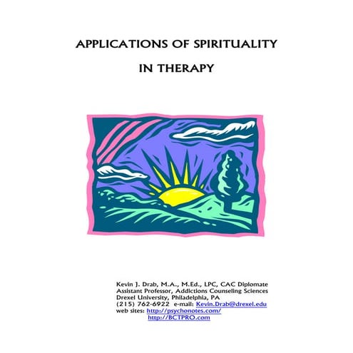 APPLICATIONS OF SPIRITUALITY IN THERAPY | PDF