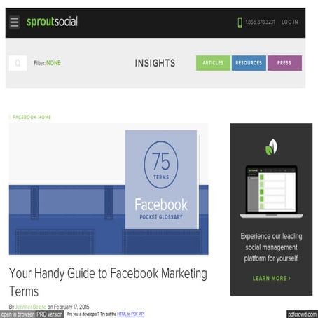 Your Handy Guide to Facebook Marketing Terms