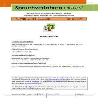 Spruchverfahren aktuell (SpruchZ) N...