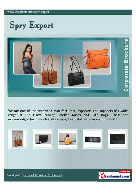 Spry Export, Kolkata, Leather bags
