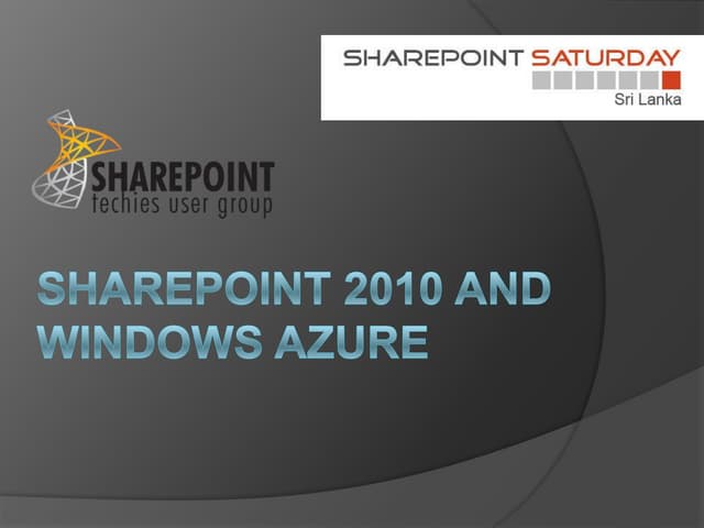 SPS- Share Point 2010 and Windows Azure