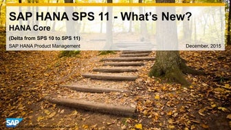 Whats New on SAP HANA SPS 11 Core Database Capabilities