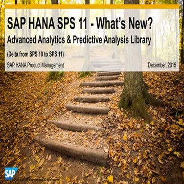 What's New in SAP HANA SPS 11 Predictive