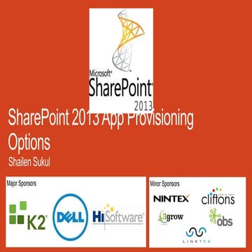 SharePoint 2013 App Provisioning Models | PPT