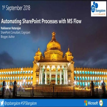 Automating SharePoint Processes with Microsoft Flow - SPSBangalore