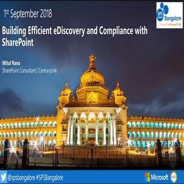 Building Efficient eDiscovery and Compliance with SharePoint and O365