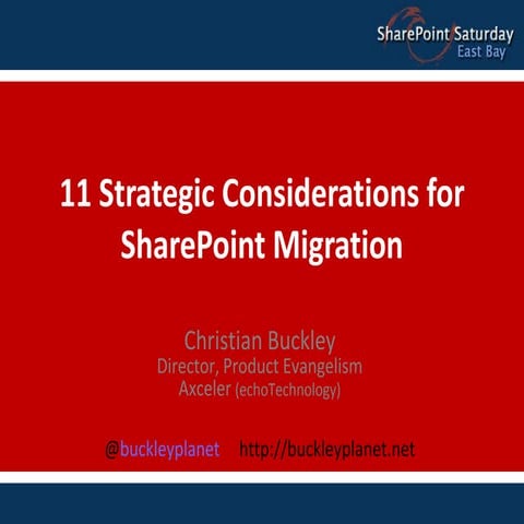 11 Strategic Considerations for SharePoint Migrations