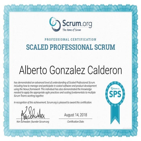 Scaled Proffesional Scrum certification