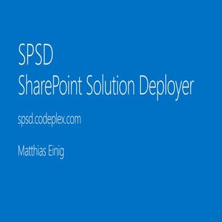 SPSD SharePoint Solution Deployer