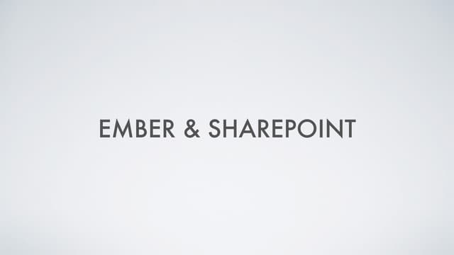 Ember and SharePoint