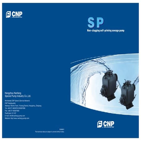 Sp self priming solids handling pumps