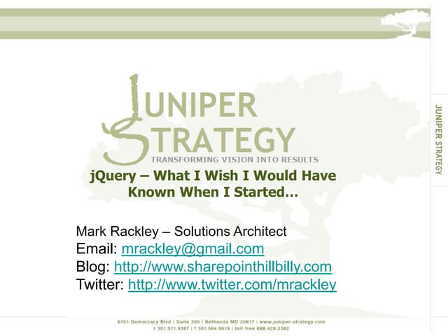 SharePoint Saturday St. Louis - SharePoint & jQuery